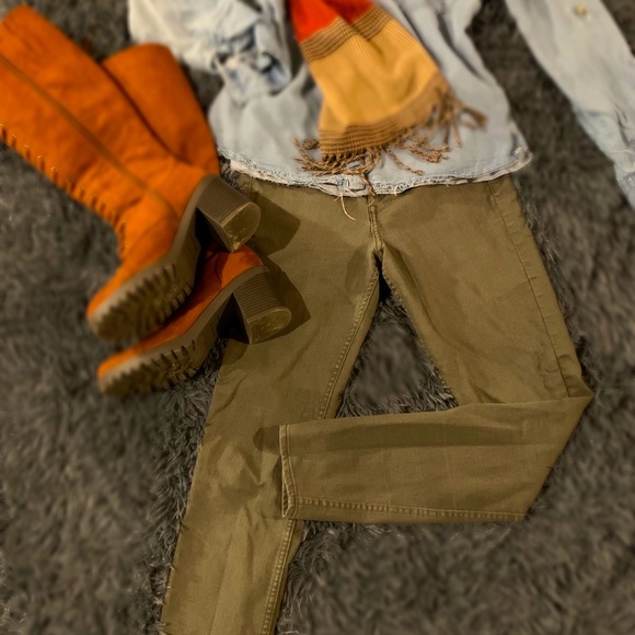 Army Green Skinny Jeans - Picture 1 of 3